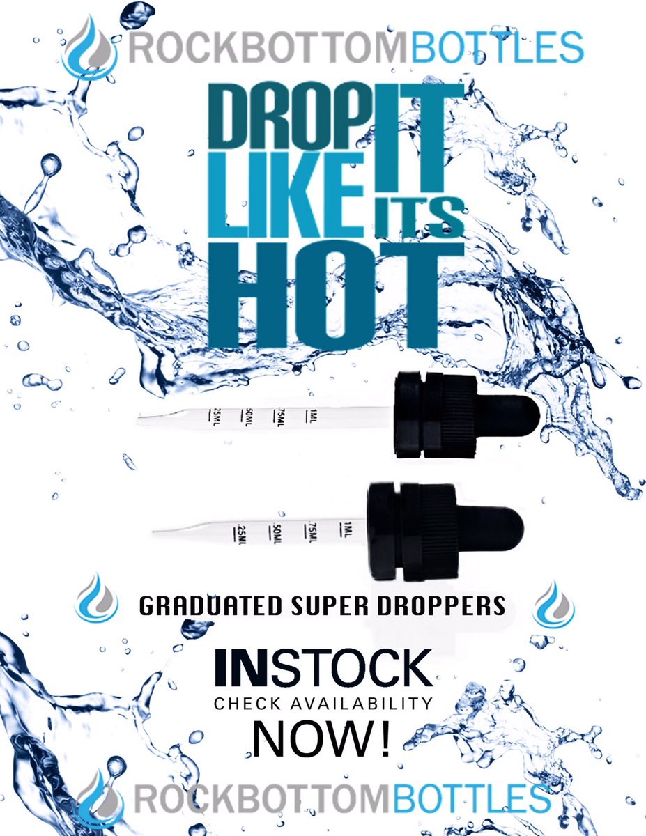 rockbotmbottles's tweet photo. Drop it like it's hot with our graduated super droppers. Now available! 💦🔥 https://t.co/YVw4chlTOl
