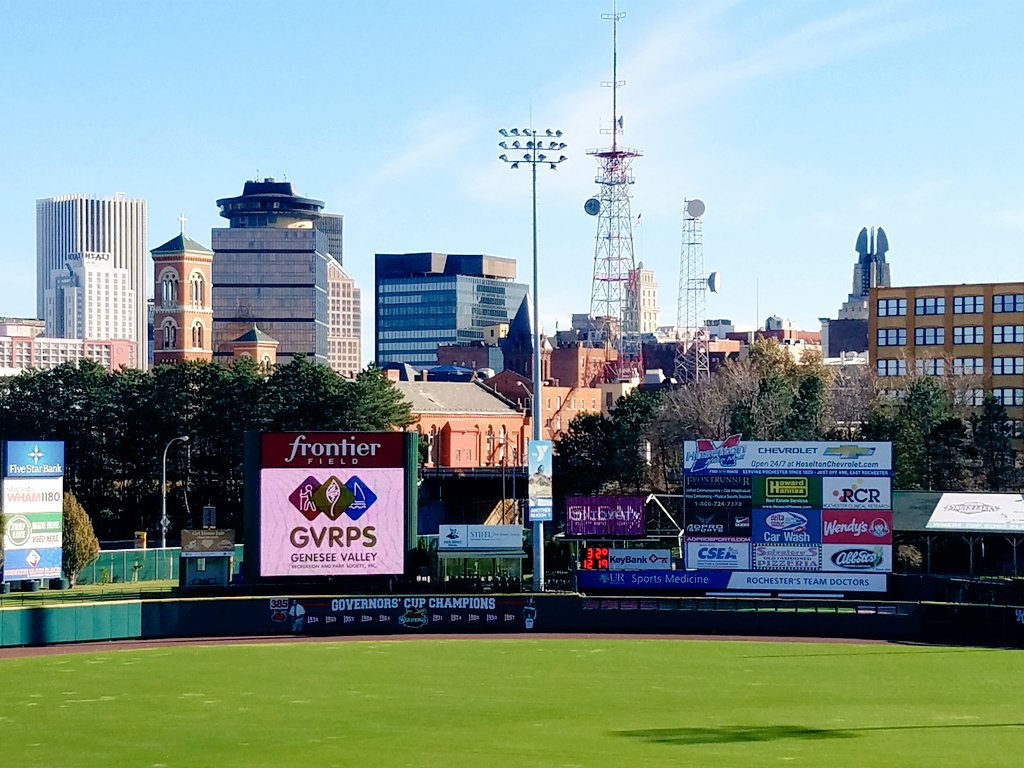 NYSRPS_Inc's tweet photo. Enjoying a beautiful day at Frontier Field. Thank you for sharing your @RocRedWings story, Naomi! #GVRPS #recmadness https://t.co/W0twlYpBM7