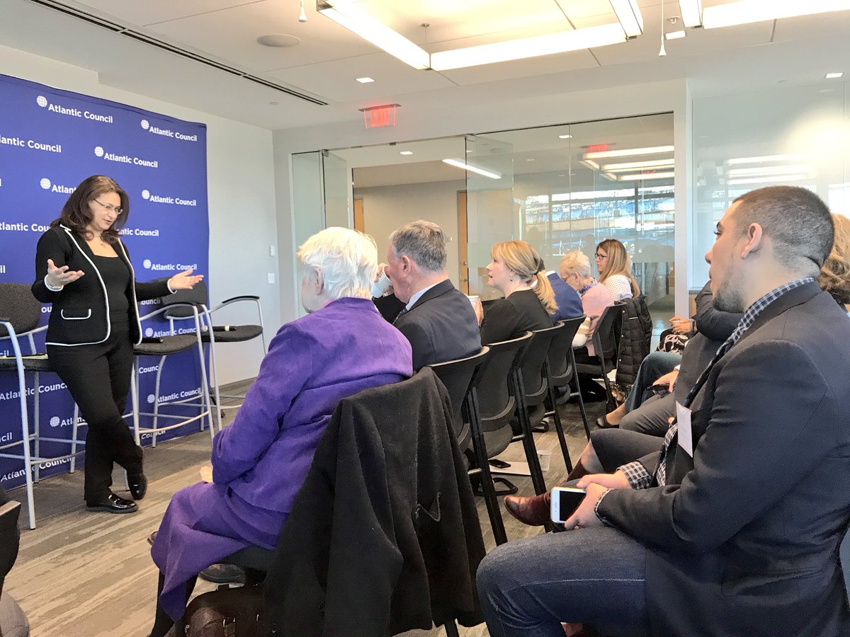 WACAmerica's tweet photo. Thank you @AtlanticCouncil for hosting a fantastic discussion on Egypt, Lybia & Syria w/ @mmabrouk, @MezranK & @faysalitani #WACA2017 https://t.co/EIwtiTmLln