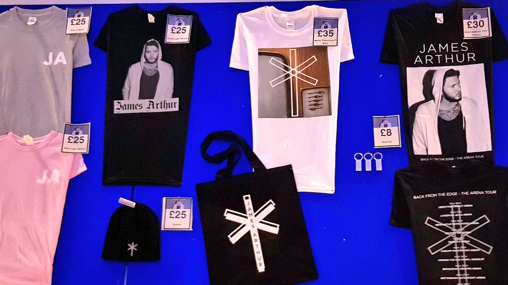 MandSBankArena's tweet photo. There's just over an hour until the doors open for @JamesArthur23!
Here's the merch that's on offer tonight! #BackToTheEdge https://t.co/WZfCc1iYzp