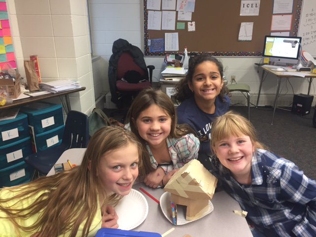 NHillsScience's tweet photo. 4th grade engineers creating shelters for pilgrims and Native Americans, used the engineering design process to guide us! @NHKnights_4 https://t.co/aHCSMg2Flp