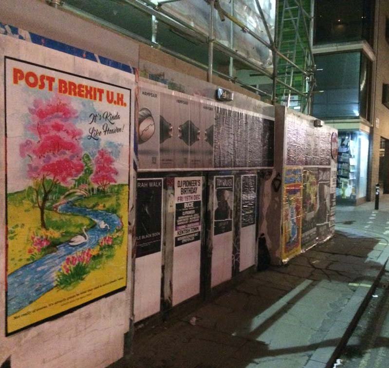 flyingleaps2016's tweet photo. A cutting and colourful critique: @magdaarcher's two new posters spotted in Soho - POST BREXIT U.K. &amp; ANTI-BREXIT DANCE-OFF (2017). 
Limited Ed., Signed Artists' Poster Prints from https://t.co/fs4uwLdpLq https://t.co/IceKVYSHF7