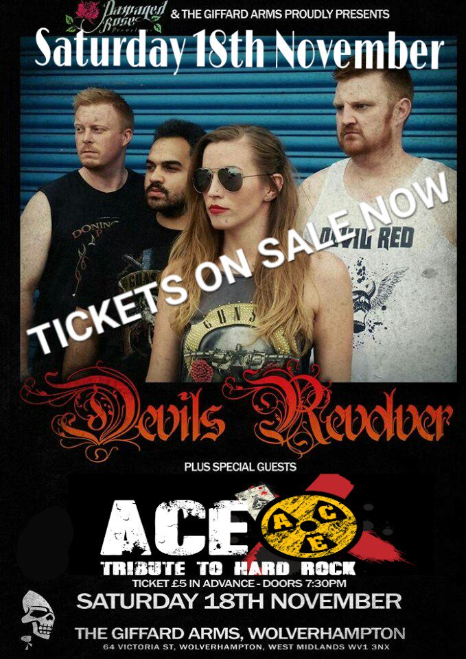 DevilRedRocks's tweet photo. @giffardarms @WhatsOnWolves  @ExpressandStar  Saturday 18th Nov with support from A.C.E  band. Fiver on the Door... Rock covers &amp; originals.. Great night out guaranteed!! https://t.co/r5H1tnmyeJ