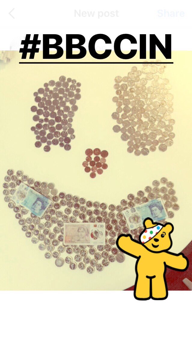ABS_INTERACT's tweet photo. £300 has been raised for Children in Need‼️ #childreninneed2017 @BBCCiN .Thank you all for the donations! Shoutout; top 3 forms: 10E,7E, 7V https://t.co/S6mL7QMTXo