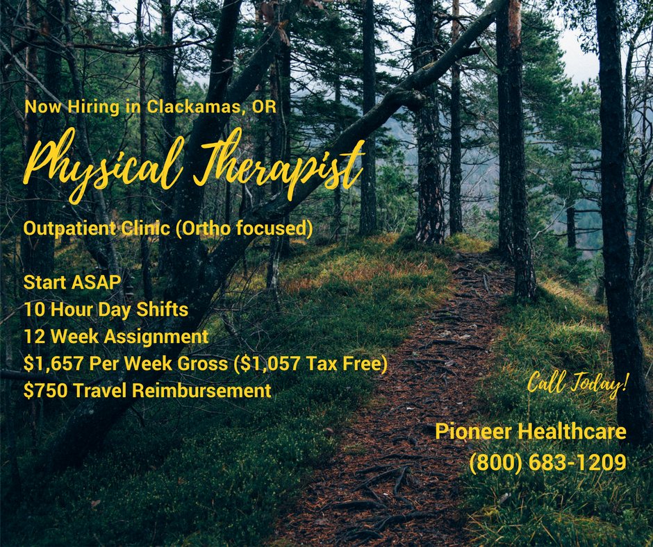 #NowHiring #DPT #PioneerJobs #choosePT #travelingPT #PTjobs #PTlife  #travelPTjobs #traveljobs #TravelAssignment pioneer-healthcare.secure.force.com/JobDetailPage1…