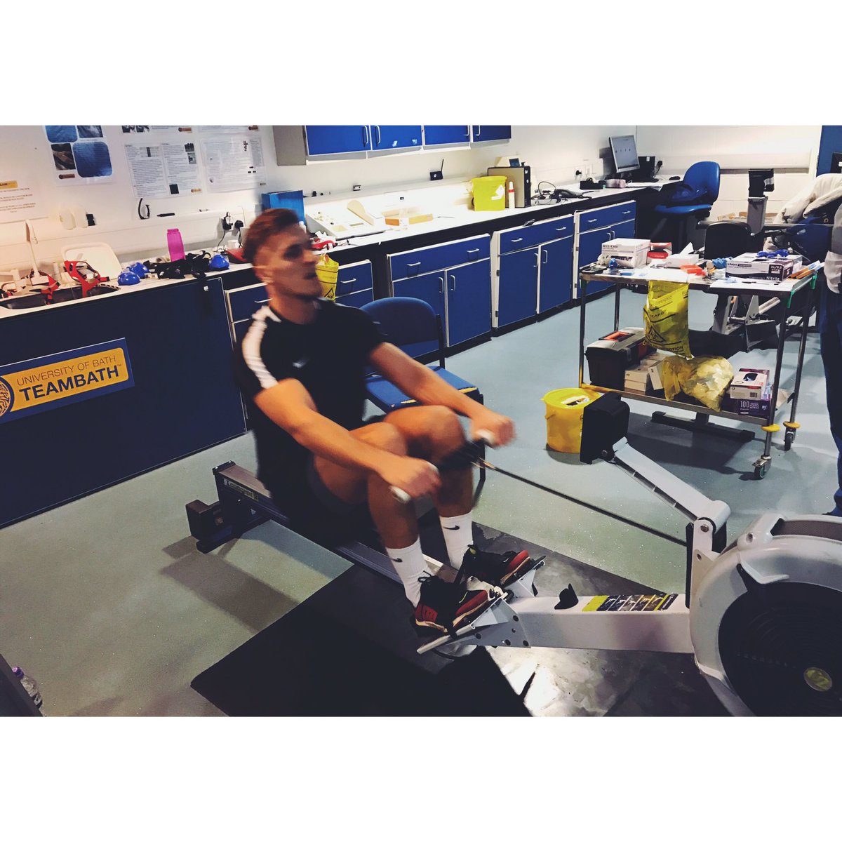 Row so fast the camera can't even catch you 🚣🏼💨 lactate testing done for another year 😅💉