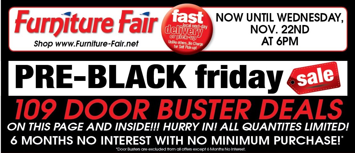 FurnFairNC's tweet photo. Black Friday... TODAY! Don't miss it! Deals for everyone! https://t.co/YzmIX5zQcu
