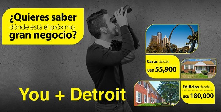 UPlusGroup's tweet image. Detroit es el próximo destino para las inversiones. 
No te pierdas la oportunidad. ¡Invierte en bienes raíces con #UPlusGroup! ift.tt/2yTlSDw