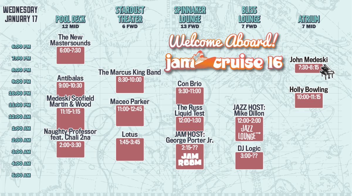 The #JamCruise16 music schedule is here!
jamcruise.com/schedule