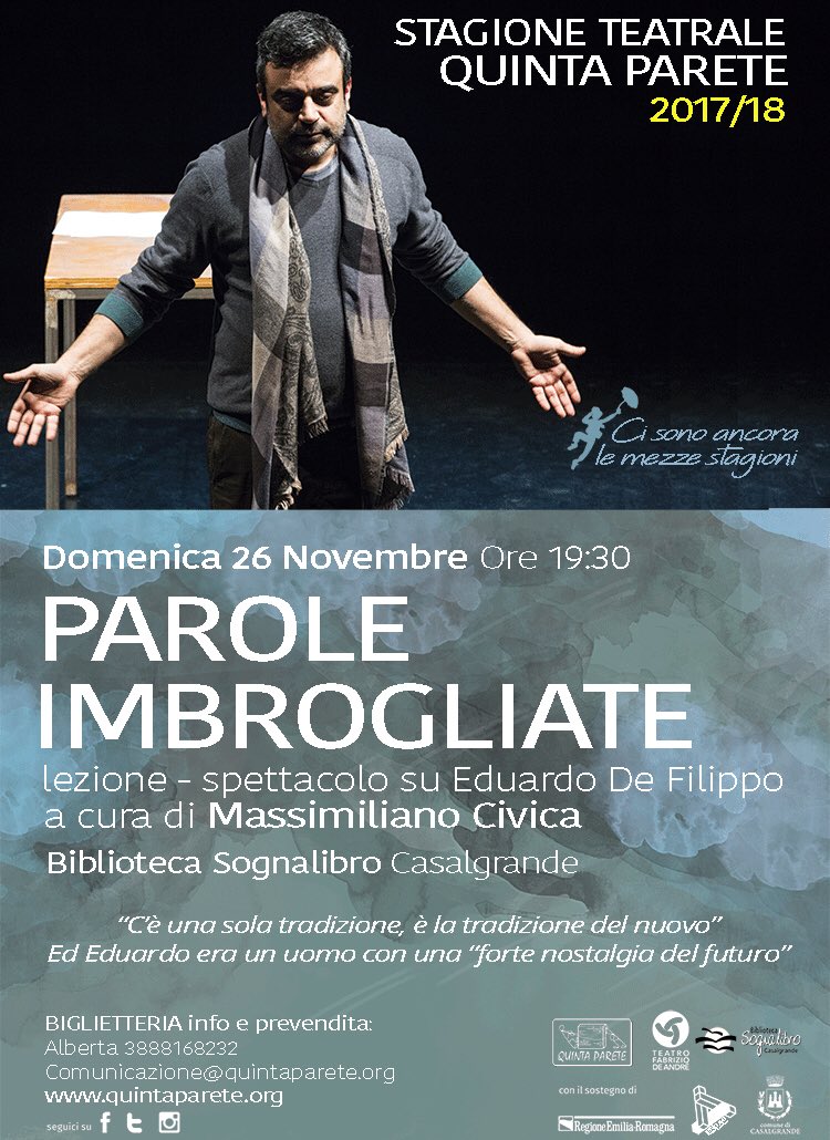 Domenica 26 novembre
Biblioteca Sognalibro Casalgrande
Inaugurazione con apericena per tutto il pubblico!