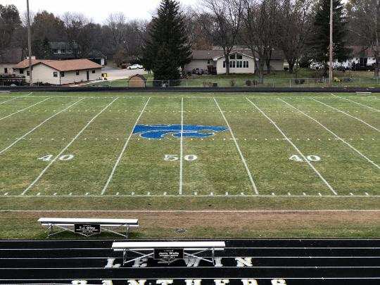 Forrestville221's tweet photo. Thank you to LeWin for going #Blue4Drew. Come out to the game at 2 pm Saturday. Gates open at 12:15 pm. #ForrestonStrong https://t.co/BSIuCVmKRp