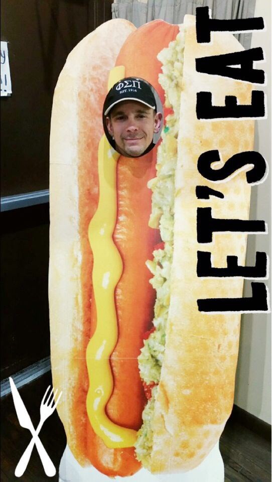 PSP_ea's tweet image. Kris enjoyed the hot dogs at Mad Dogs during our initiates fundraiser event the other night!