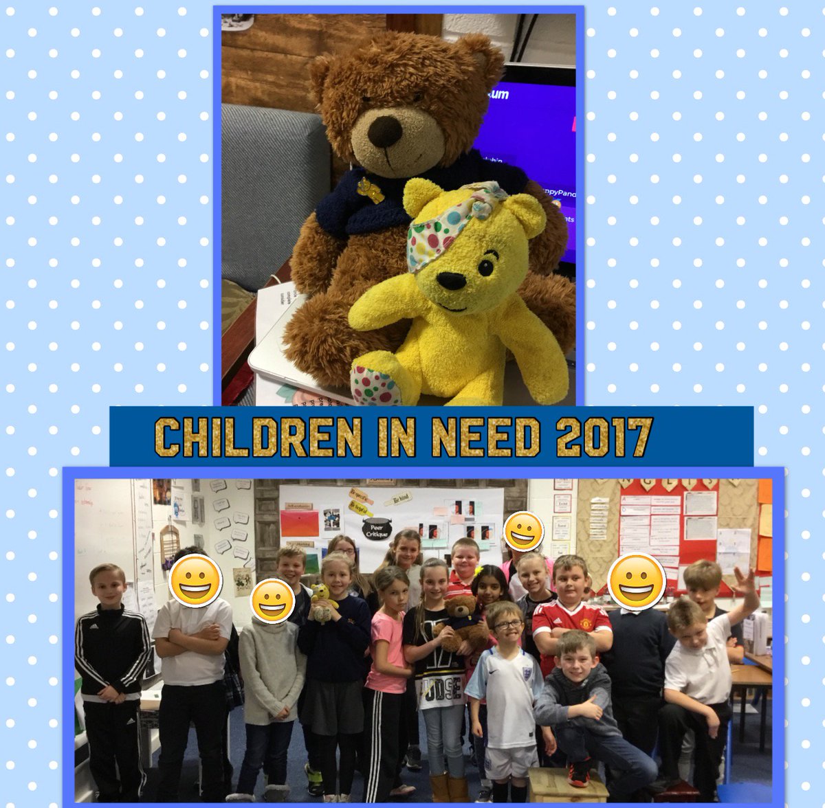 stgac9's tweet photo. Even Giles the bear got involved with the #ChildrenInNeed fundraising! Thank you for all the donations- all for a fantastic cause ☺️ https://t.co/vEStFHXA3h