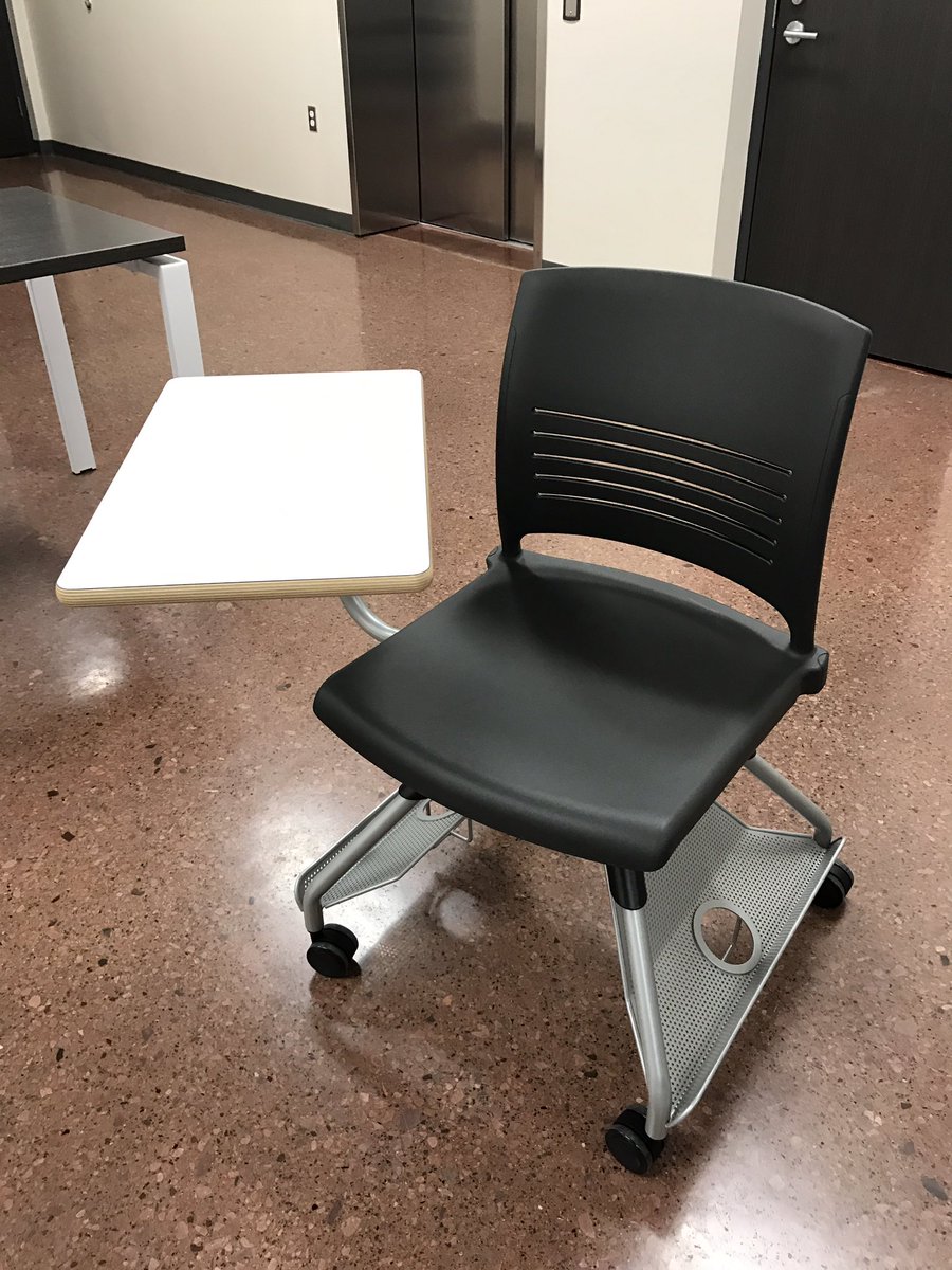 emaroo77's tweet photo. RISD is doing so many innovative things with modular and adaptable furniture. This chair/desk is amazing! #insiderisd #collaborativespaces https://t.co/AwO7KaoPeR