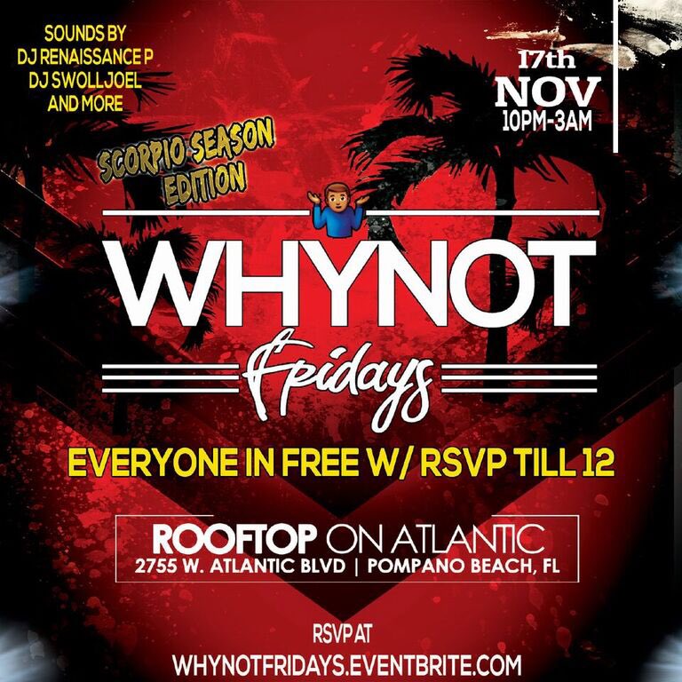 _HisOnlyProblem's tweet photo. 👀NEW VENUE ALERT👀
•
•TONIGHT •

🤷🏾‍♂️#WhyNotFridays 🤷🏾‍♂️
ROOFTOP on Atlantic •
 FREE till 12
W/RSVP
•
https://t.co/MQN6nyodlr
•18 to Party ~ 21 to Drink •
Music by: 
@DJSwollJoel
@TalkToDJRP
@DiegeITM  
•
For More Info or Bottle 
RSVP/Birthdays DM @DJ_Redwood https://t.co/TPSudOg1rS
