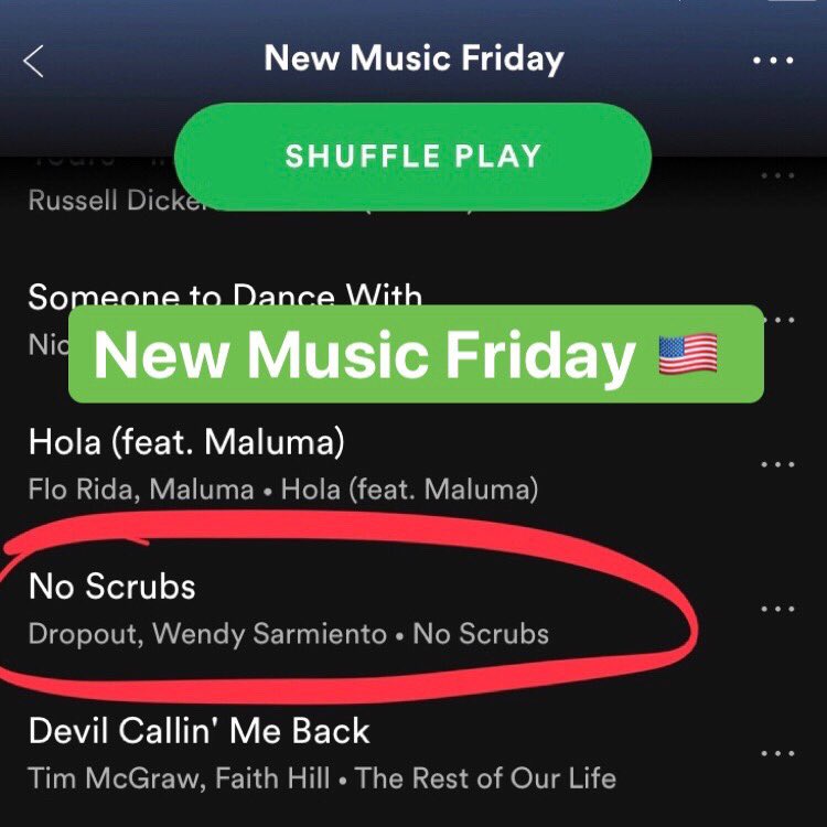 No Scrubs out now on <a href="/Spotify/">Spotify</a> <a href="/SpotifyUSA/">Spotify USA</a> NEW MUSIC FRIDAY!!! Thank you guys 🖤 you are AMaZiNg!!!

open.spotify.com/track/4GiP20u3…