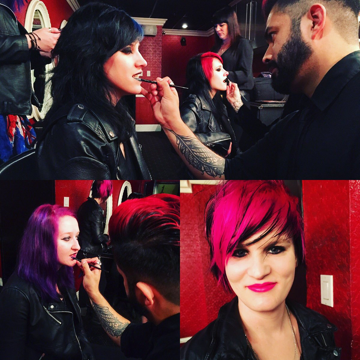 Flight_of_Fire's tweet photo. Got our makeup touched up by @MACcosmetics at the @HMMA2 ! #allfemaleband #rockerchicks #flightoffire #hmma2017 #macartistrelations https://t.co/8yZsc1O8SK