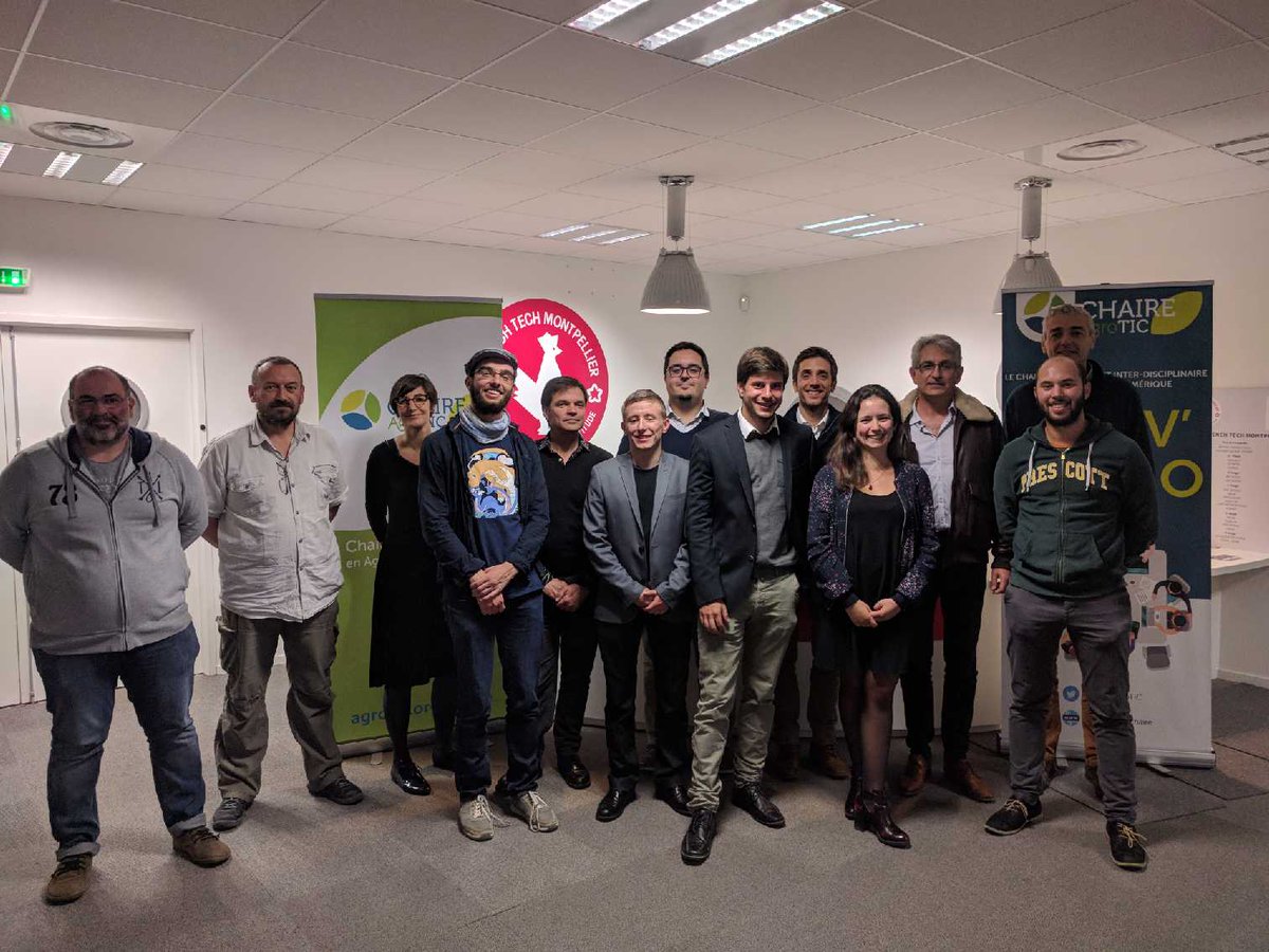 ChaireAgroTIC's tweet photo. Grand vainqueur du #challengeinnovagro17 : Chass 'am, solution de détection et d'effarouchement de sangliers. Prix coup de coeur : APIPA, assistant vocal personnalisé pour éleveurs laitiers. Bravo à tous!!! https://t.co/490V2z3TfA