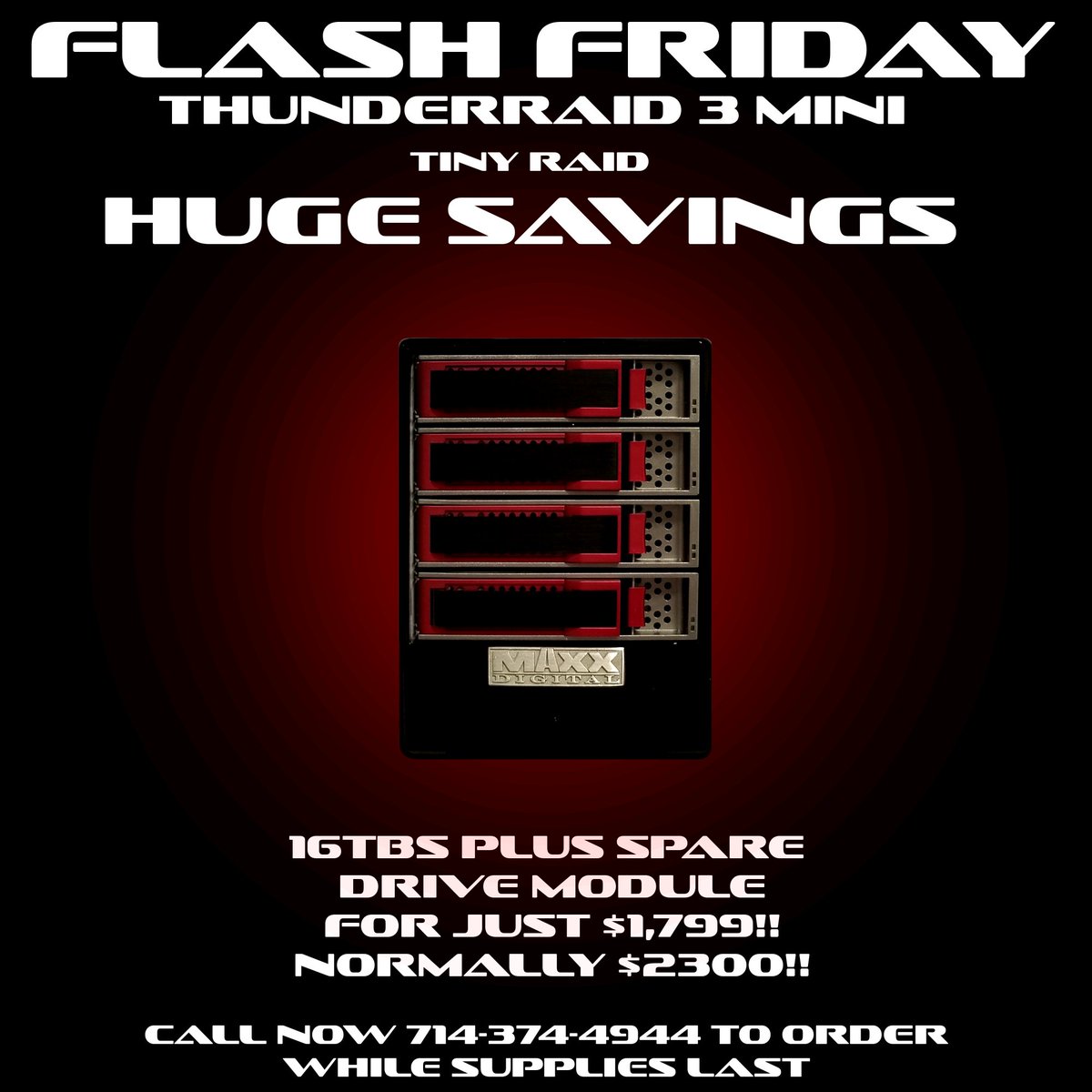 Maxx_Digital's tweet image. ThunderRAID3 Savings are HUGE! Get it now before it is too late!!
#MAXXDigital #ThunderRAID3 #Thunderbolt3 #Storage