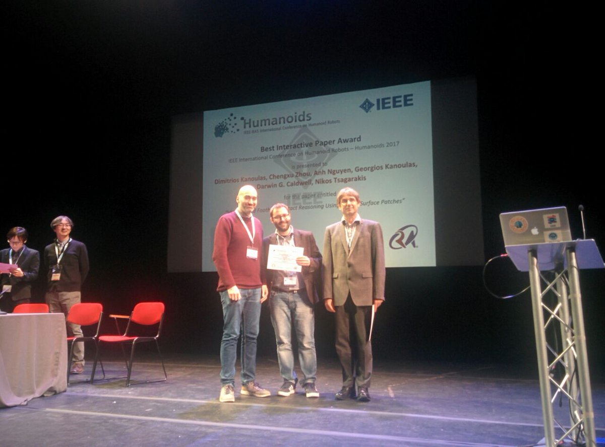 humanoids2017's tweet photo. Best interactive paper award to Kanoulas et al. https://t.co/M9ub5YlstS
