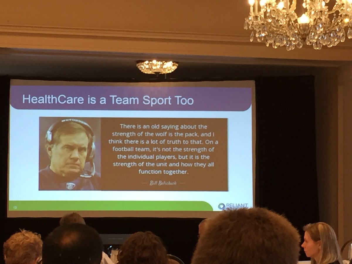 KristanLangdon's tweet photo. We won't get to value-based care until we are doing team based care #valuebased2017 https://t.co/75OvFRTgfs