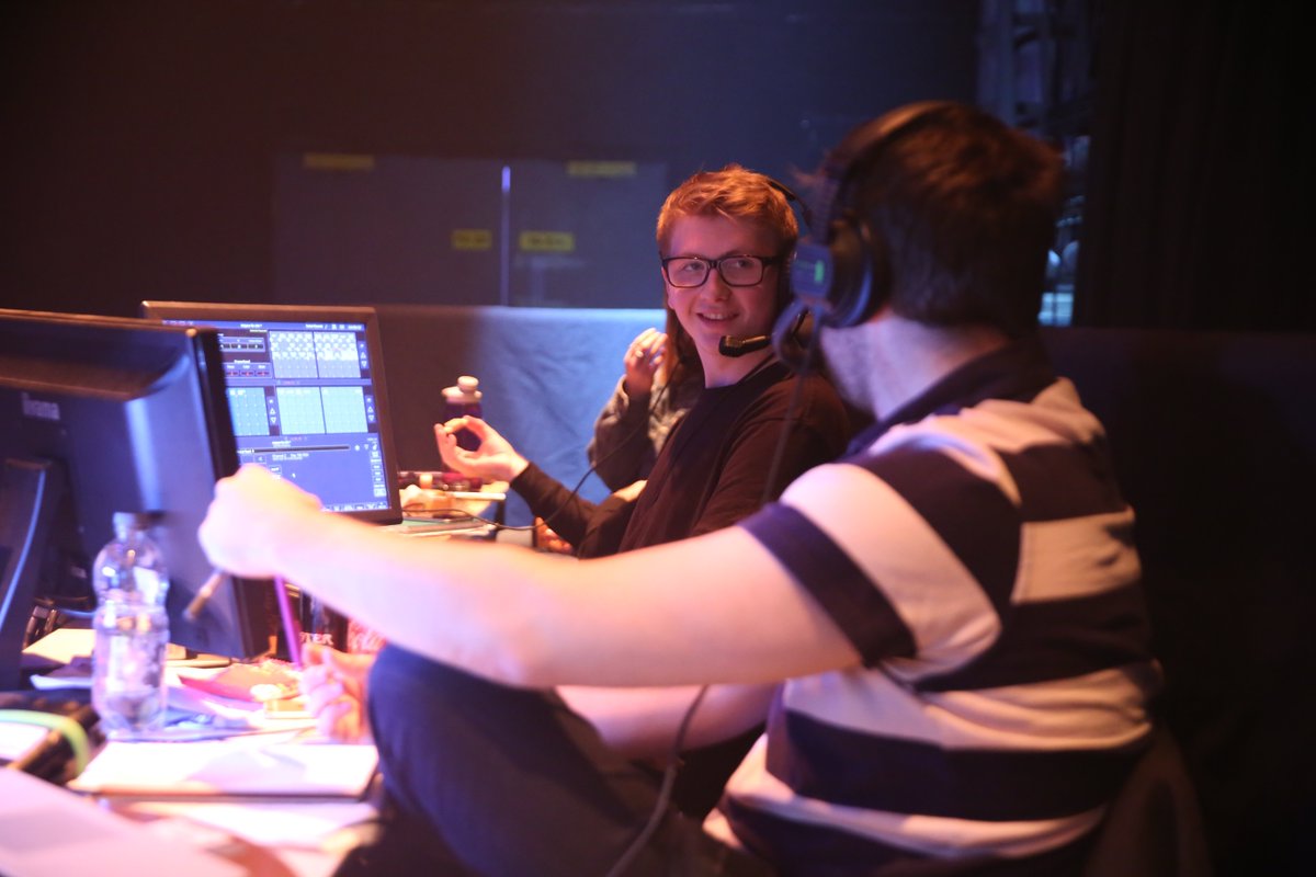 Our teams have been in #PATS this morning putting the final touches to <a href="/GSABAActors2018/">GSA BA Actors 2018</a>'s production of #Antigone. Here's programmer Chris working with Lighting Designer and GSA-Grad <a href="/JonGStacey/">Jon Stacey</a> and his associate <a href="/sambird96/">Sam Bird</a> from <a href="/GSAProduction18/">GSA Production 2018</a>. Thanks all for your hard work!