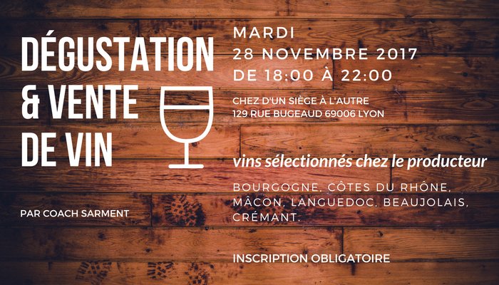 dusallyon's tweet photo. Nouvel événement chez nous !

Pour la toute première fois nous accueillons une dégustation et vente de vin 🍷

L'occasion de découvrir des produits de qualité et de préparer vos repas de fêtes de fin d'année !

Infos et inscriptions : https://t.co/X9NPltBhuR
#vin #lyon6 https://t.co/MALJ4FXhOd