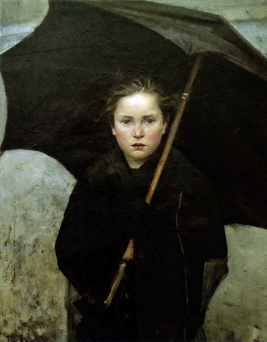 womensart1's tweet photo. The Umbrella, 1883 by Ukrainian artist Marie Bashkirtseff #womensart https://t.co/iKYtEOAF0U