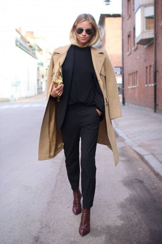 WINTER ESSENTIAL: Wool Camel Peacoat. It's a classic style that goes with everything!  You can't go wrong.  Don't be afraid to spend a little extra.  This will stay in your winter wardrobe for years to come.  #classiccloset #dressinginthedark #30itemwardrobe