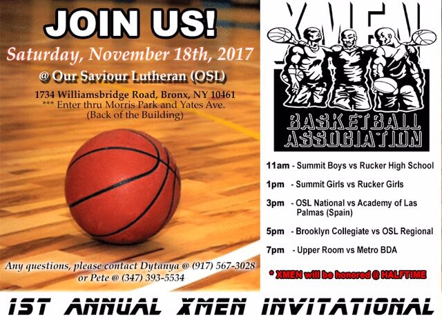 Dragonscoachd's tweet photo. Great HS Hoops in the BX tomorrow starting at 11am! #xmeninvitational, #oslbasketball, #nychshoops https://t.co/gdq7w8VeLr