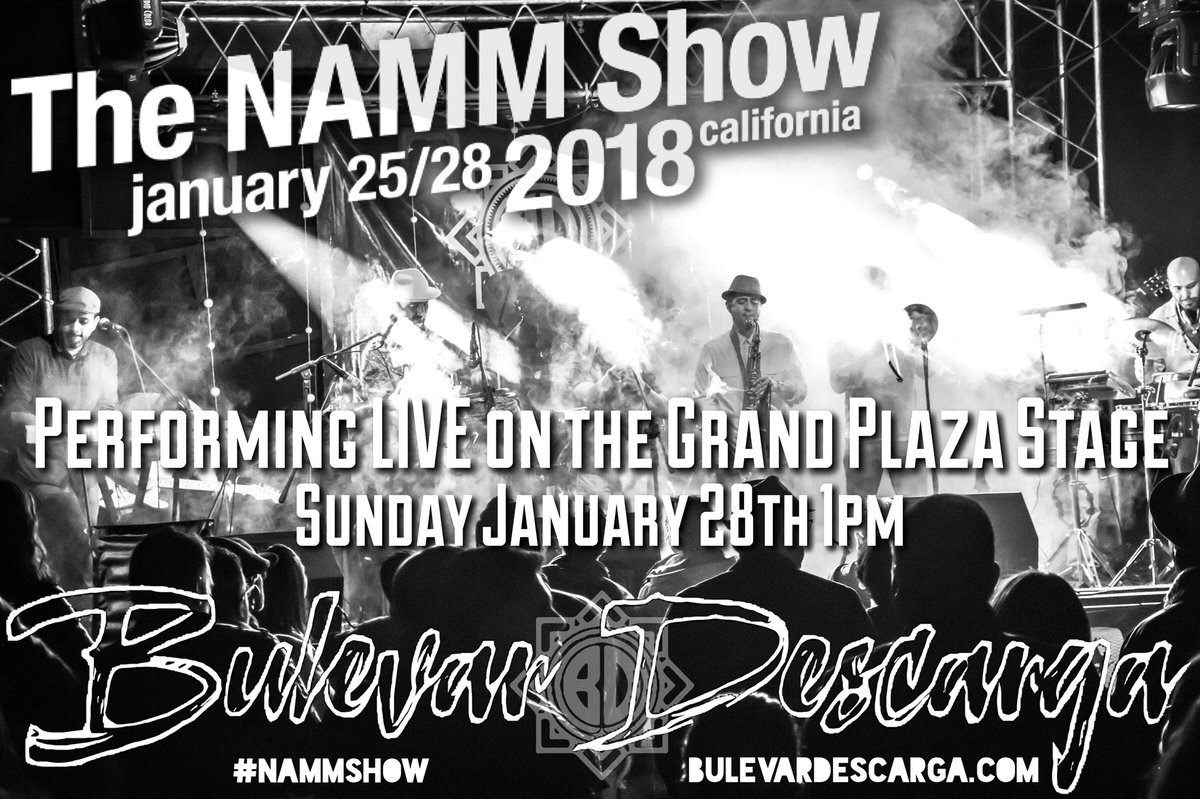 descargabulevar's tweet photo. We are excited to announce that your band Bulevar Descarga was selected to play on the main stage at next year’s #NAMMShow! https://t.co/er184dlYrB