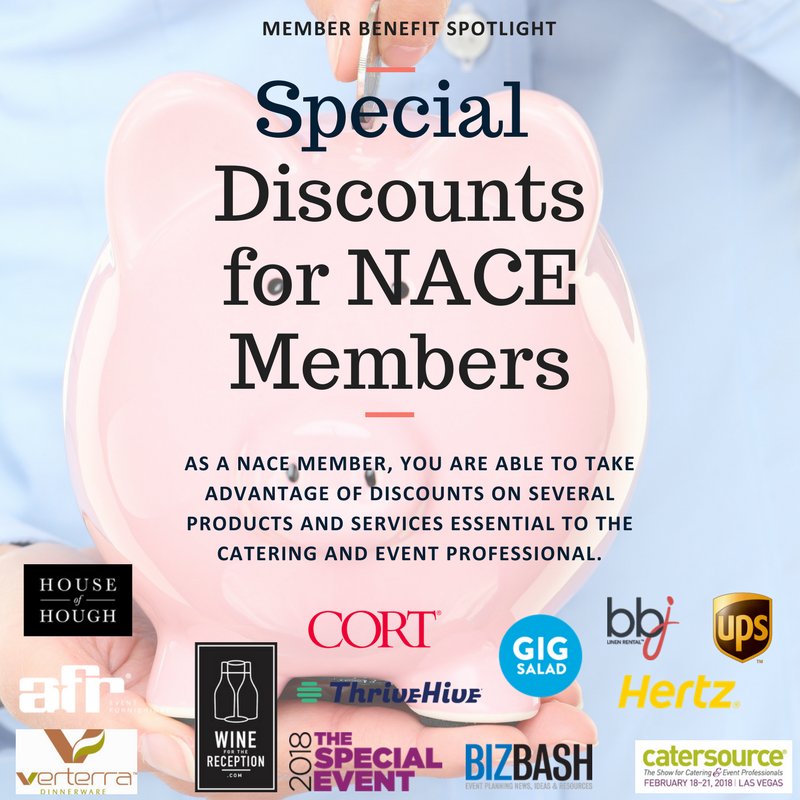 NACENational's tweet photo. NACE Partners are here to help you succeed!! Be sure to reach out them for your holiday catering and event needs! @BBJLinen, @AFR_Rentals, @CORTEvents, @GigSalad, @HouseofHough, @verterra and @Wine4Reception #NACEPartner #NACEconnects https://t.co/nXEiRubeta