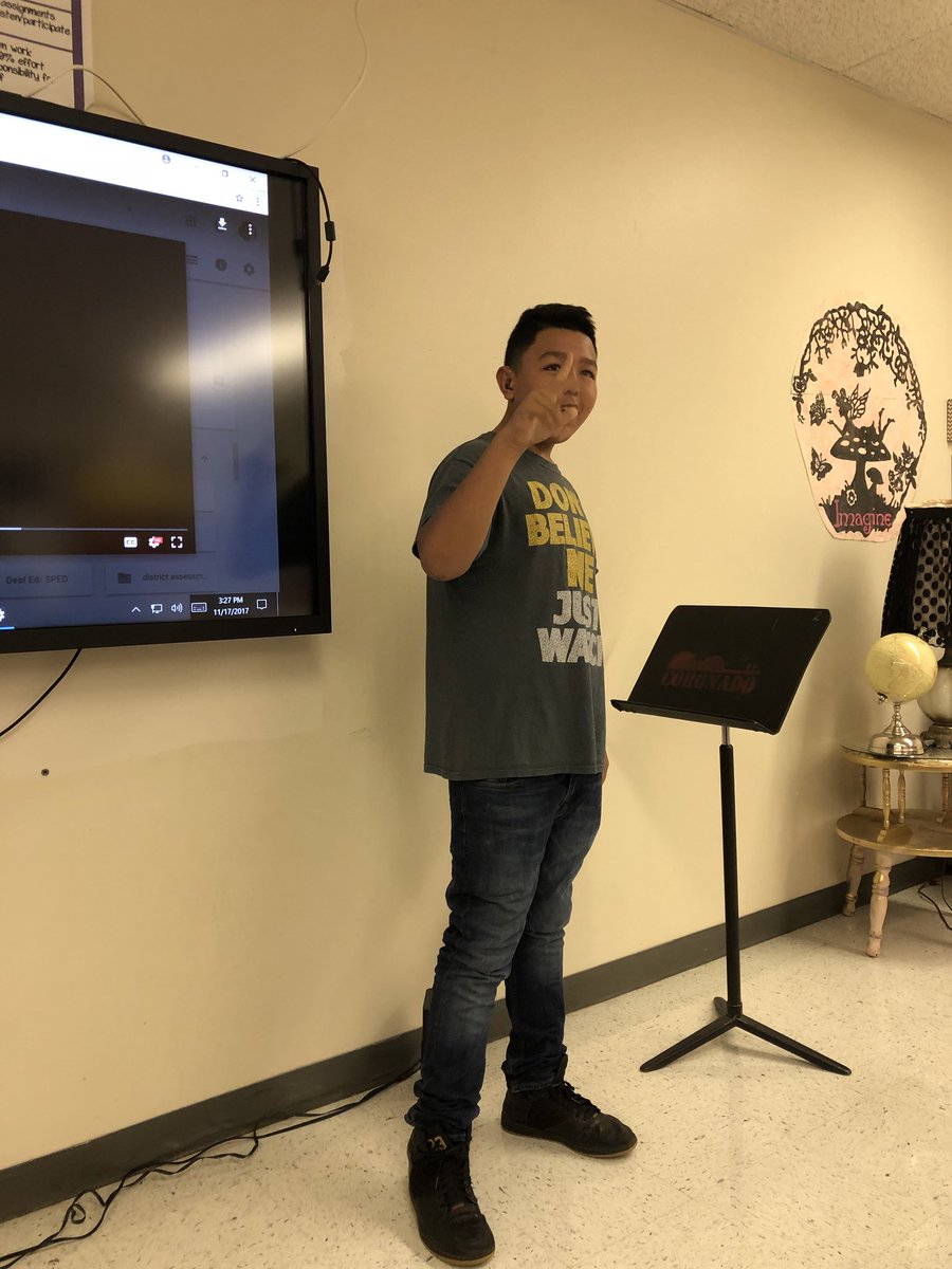 deafedteach's tweet photo. Deaf Ed Poetry Slam was a success @IronsCougars #deafed #signingislife https://t.co/pwNLxjChay