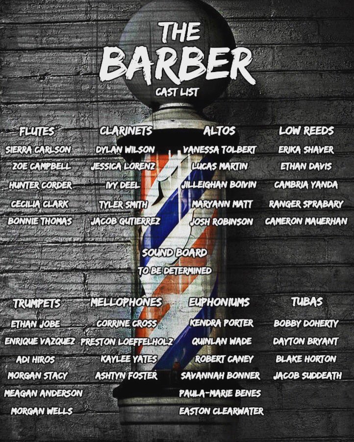 AHSmgp's tweet image. Congrats to the 40 cast members of Azle High School's new indoor performing ensemble, Azle Indoor Winds! #TheBarber