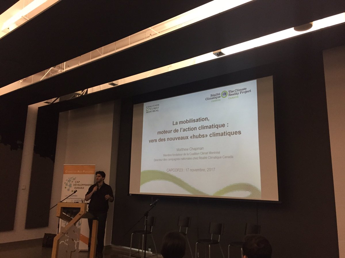 CAP_DD's tweet photo. Matthew Chapman de @CoalitionClimat nous présente la mobilisation comme moteur de l'action climatique #CapCOP23 https://t.co/n2s7lumw47