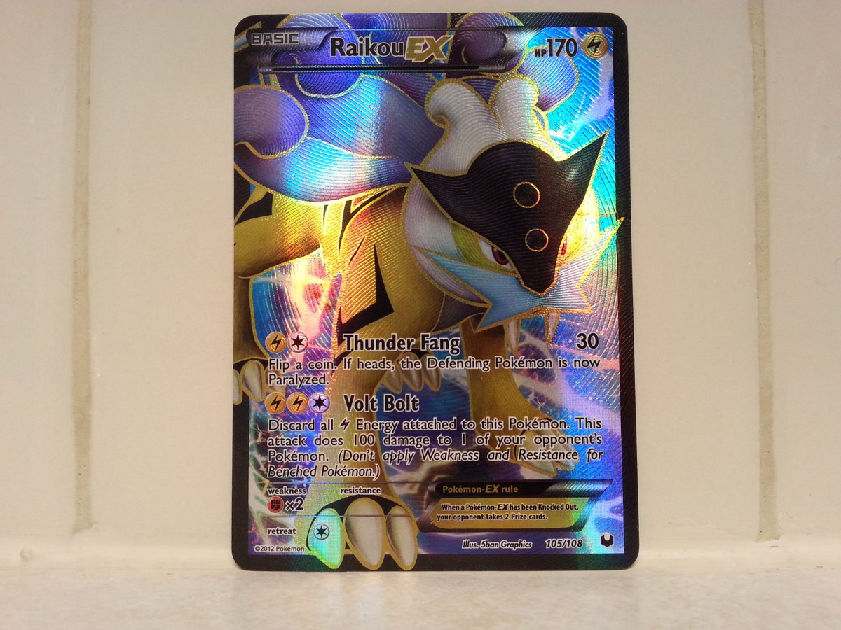 Raikou-EX 105/108 Full art Rare Lightning type Basic 170 HP Dark Explorers expansion #Pokmon Raikou-EX 105/108 Full art Rare Lightning type Basic 170 HP Dark Explorers expansion #Pokmon