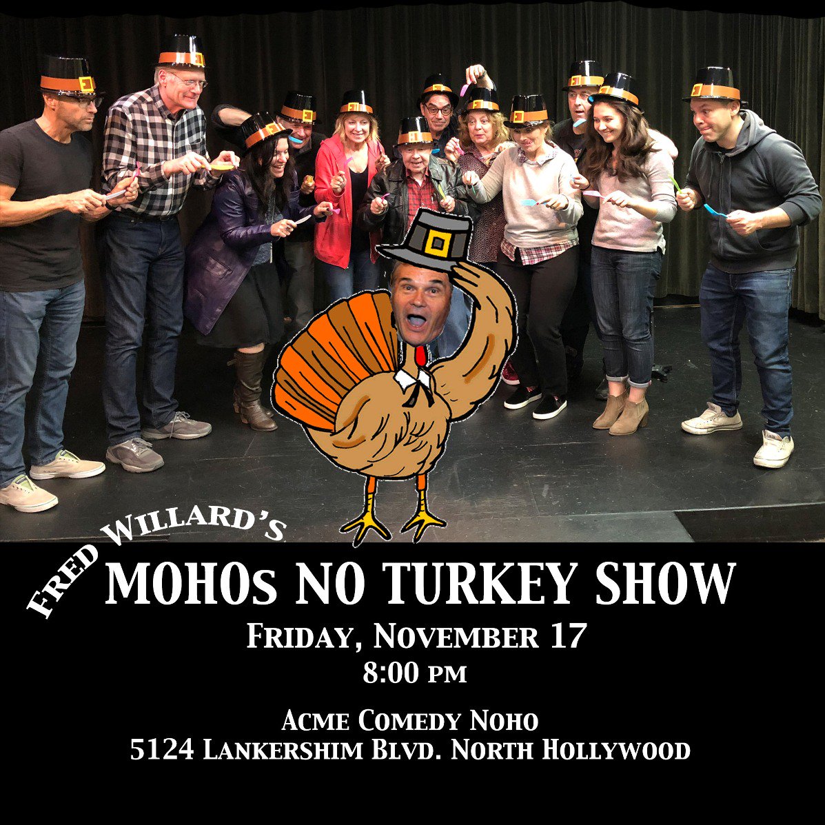 goTheatreFest's tweet photo. Tonight 8pm! @Fred_Willard &amp; @TheMoHos present MoHo Thanksgiving Show at @ACMEcomedy NoHo! Tix: https://t.co/8f7aAGiHOd. @officialnoho #NFF17 Fringe Guide: https://t.co/rKCNQpnHT9. https://t.co/JuIiBsNBH4