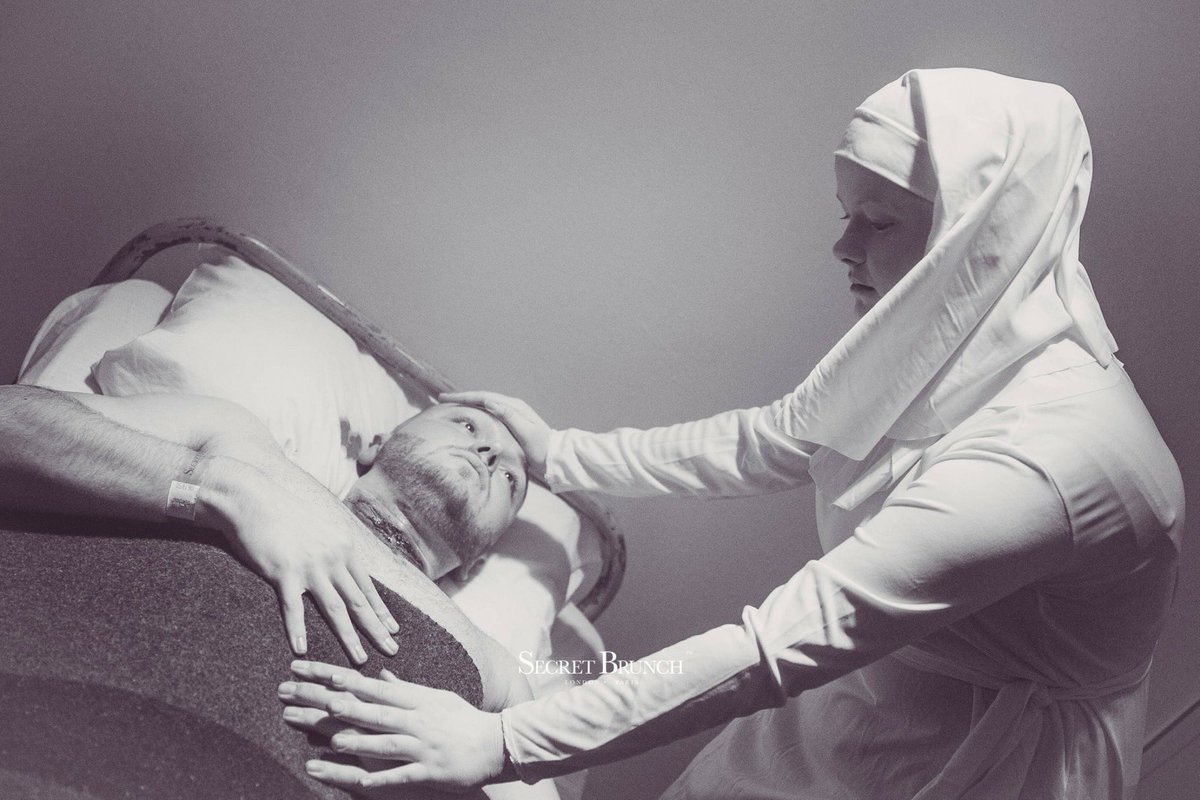 ImogenMoone's tweet photo. I am, truly, a terrifying nun. #secrets #secretbrunch #thefuneral https://t.co/8H1eRs9Mup