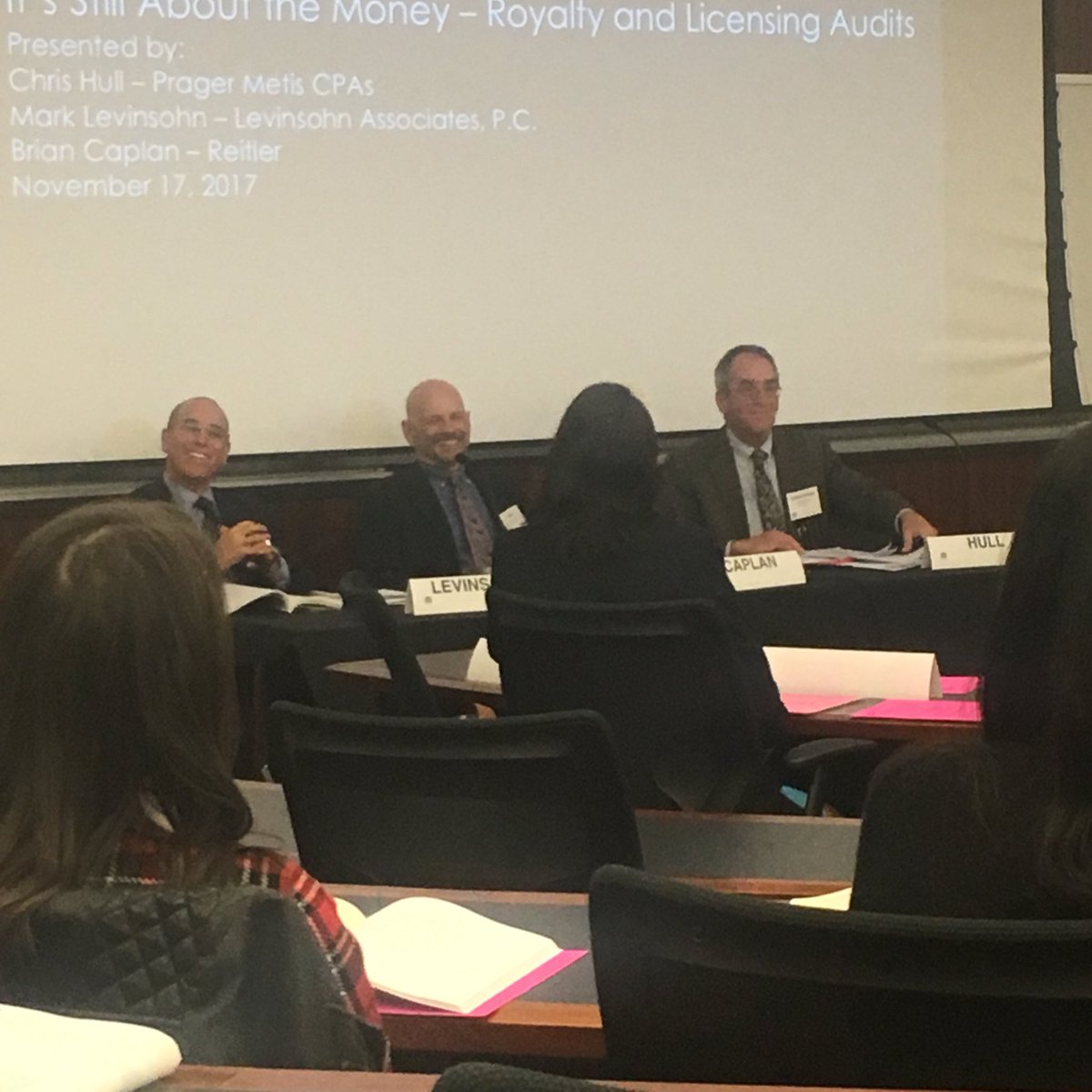 CuseESLS's tweet image. Last panel before the big copyright law review! Royalty &amp;amp; Licensing Audits panel on how income streams have been disrupted due to recent changes in ownership &amp;amp; admin of music assets