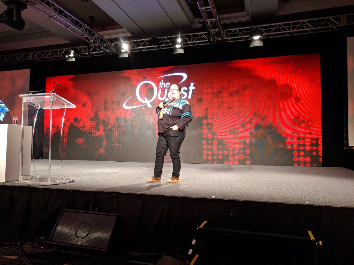 YRDSB's tweet photo. A final thanks and goodbye from Interim Director, Kathryn Wallace & Elder Laureen Blu Waters! A huge thanks goes out to all our participants, presenters, staff, students & everyone who made this #YRDSBQuest possible! We'll see you next year for Part 2 of the Quest for Well-Being! https://t.co/rnvlgPHXwa