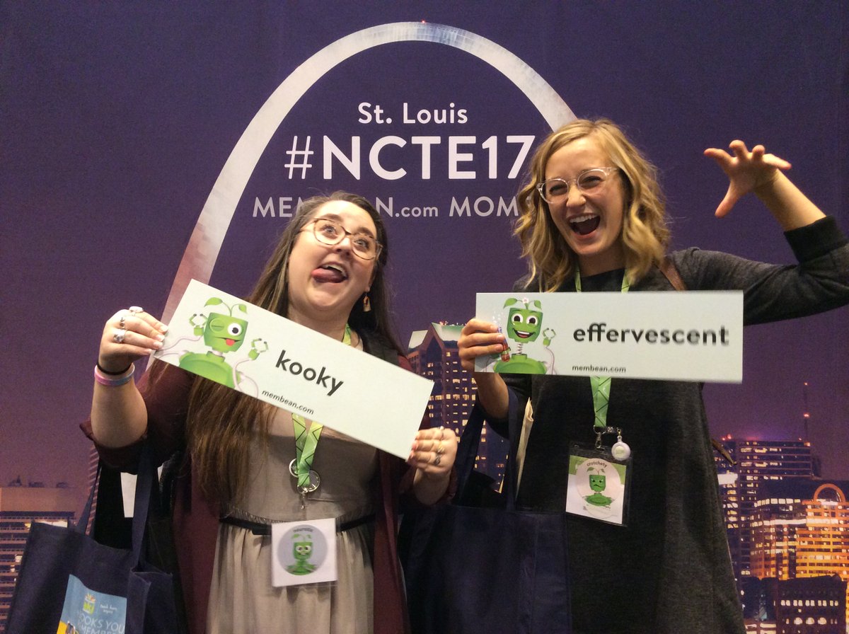 membean's tweet photo. Check out these great photos from #NCTE17! We're having fun being kooky and crotchety. #booth915 https://t.co/UMTsVaz42k