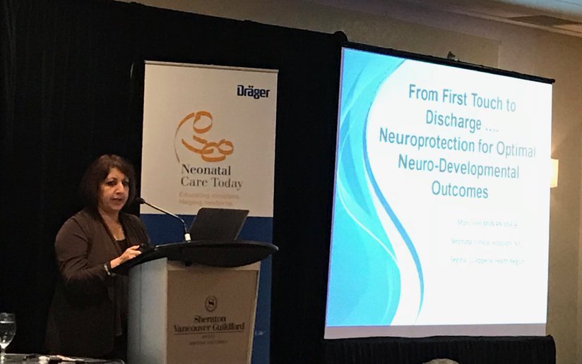 GeoffMiller22's tweet photo. Moni Snell of @rqhealth speaking to #NCT2017 attendees about Neuroprotection for Optimal Neurodevelopmental Outcomes in #preemies. #NICU https://t.co/INGPDGuGF4