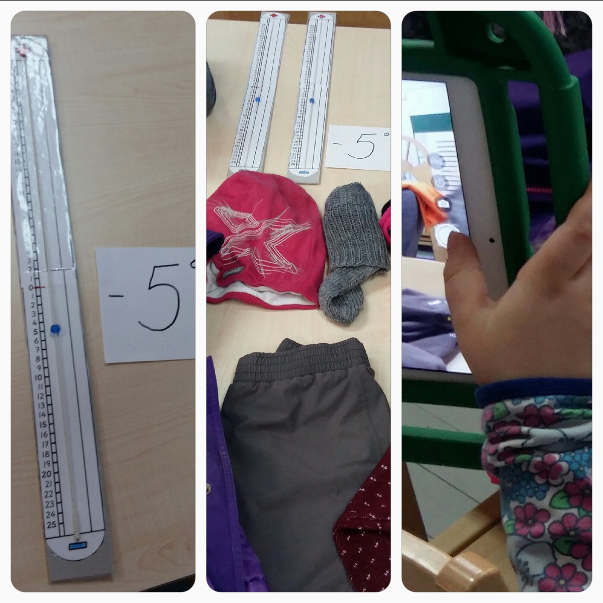 LaaksoPaula's tweet image. Paljonko on -5°? Tarvitsen mittarin. Mitä puen? Kuvaan sen, että muistan. #eskari #laaja-alainenosaaminen #tammela