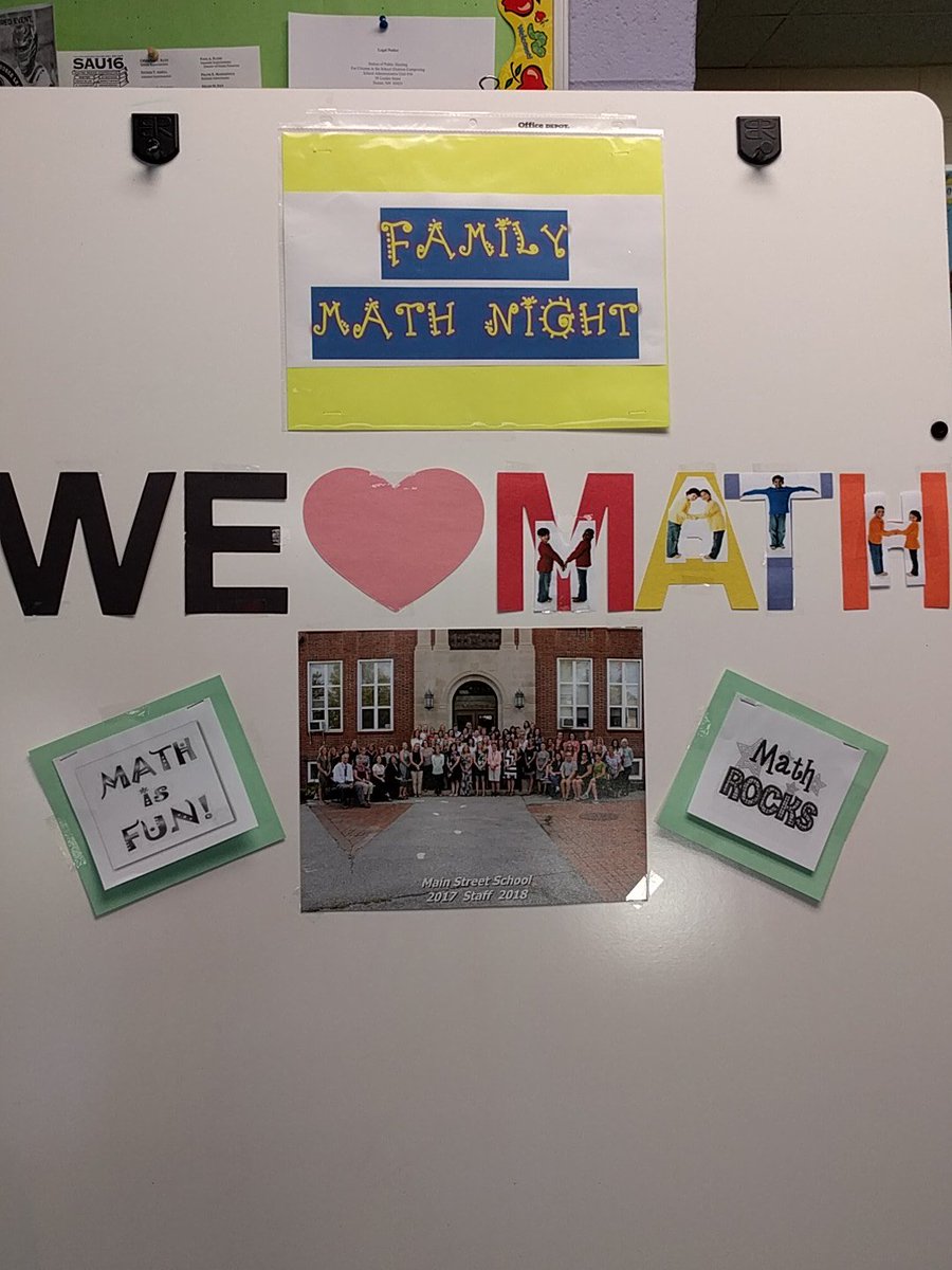 Excited to welcome families to Math Night tonight. See you there.