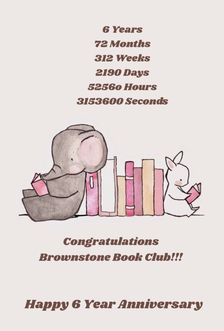 lcwmpbbc67's tweet photo. Happy Sixth Anniversary Brownstone Book Club!
#BBC
#WildAboutBBC
#MoreThanJUSTaBookClub
#NextLEVEL
#Est11/05/2011 https://t.co/DvMJNYAA7F