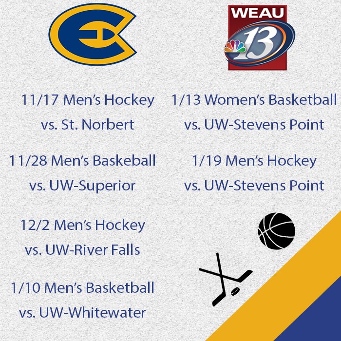 Mark your calendars for these dates when you can watch your Blugolds on WEAU 13.2!