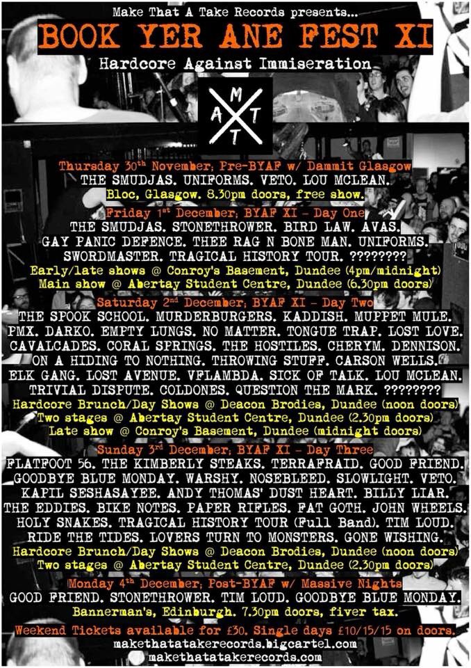 ALERT ALERT ALERT!!!! Book Yer Ane Fest XI is in TWO weeks time!! #BYAFXI
