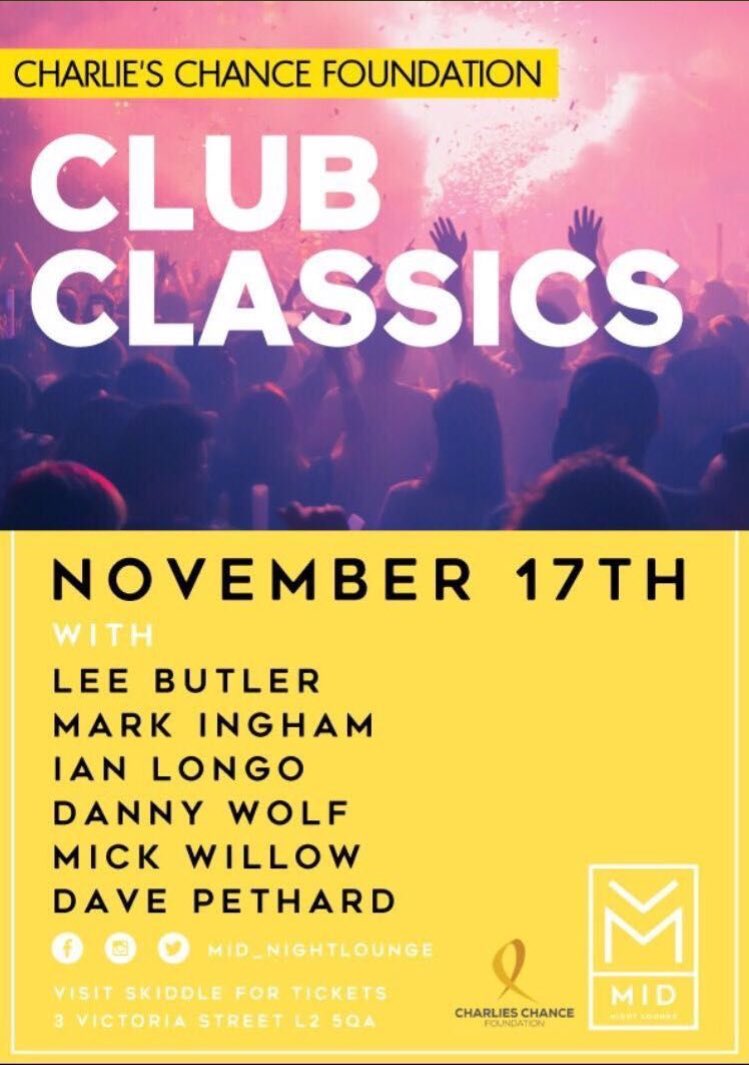 MarkInghamDJ's tweet photo. So Excited For This! 

TONIGHT!!!

Doors Open At 9pm 

£10 On Door &amp; All Goes To @Charlieschance 💛❤️💛

MASSIVE DJ Lineup... @ianlongo @MickWillow @DjLeeButler @DannyWolf123 @DAVEP_1981 https://t.co/HTfVujIp0y