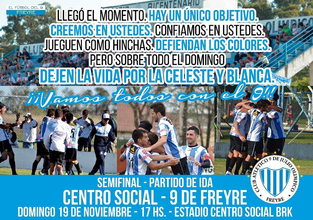 futbol9defreyre's tweet photo. #Semifinal
EL DOMINGO ¡¡¡VAMOS TODOS CON EL 9 A BRK!!! https://t.co/9v4ZvkkdQi