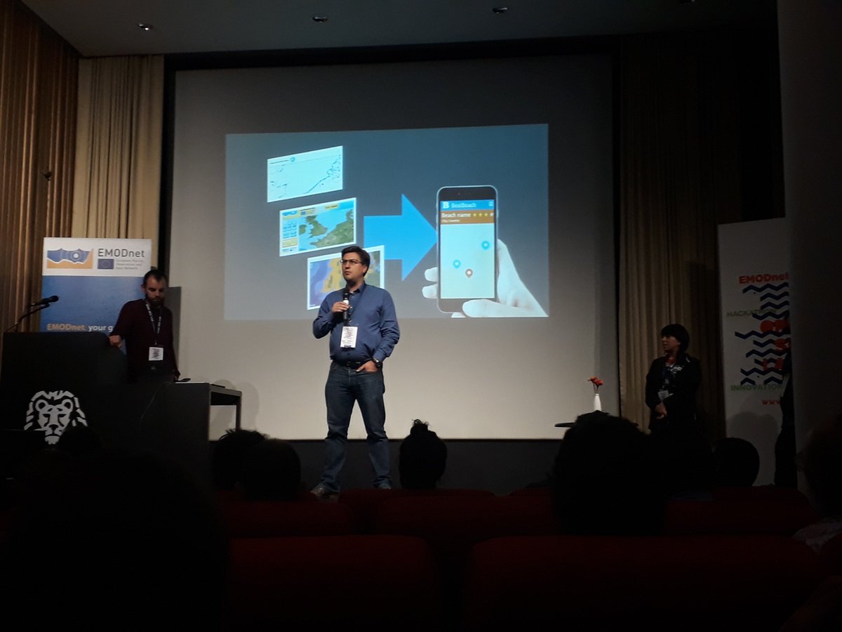 WoutersNoemie's tweet photo. Very happy to have joined closing session of @OpenSeaLab @EMODnet today. Picture = 'BestBeach' team including members @ResearchUGent. 'Developing app for #BlueGrowth tourisme. Huge market potential. Third place on best pitch! Well done 👍 https://t.co/NeV5ArdALg